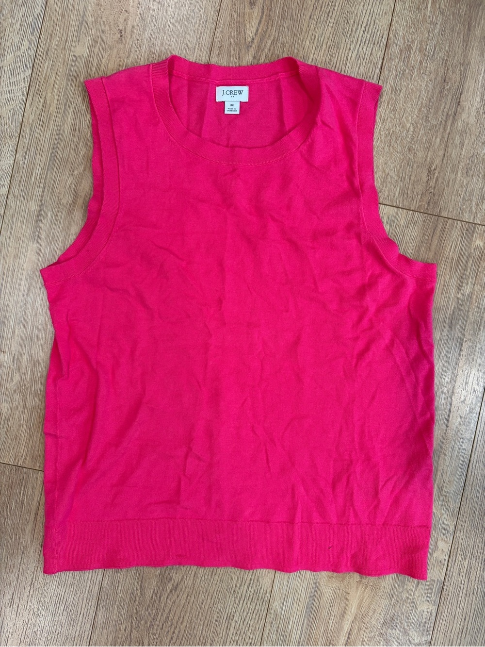J.Crew Bright Pink Cotton Sleeveless Sweater Tank Top Medium